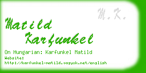 matild karfunkel business card